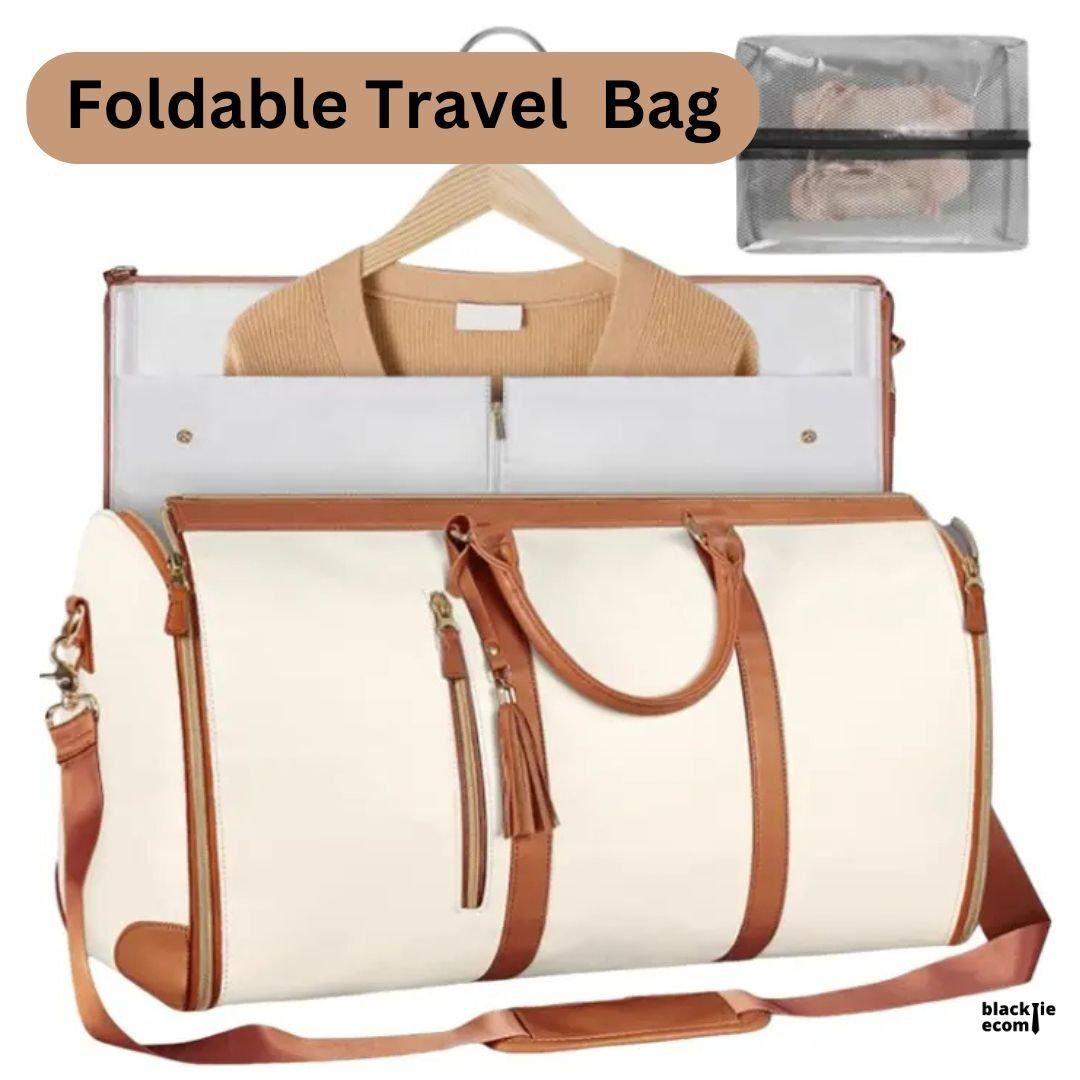 2-in-1 Convertible Garment Duffel Bag – Premium Leather Hanging Suitcase Travel Bag